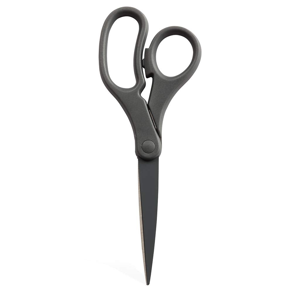 JAM PAPER Multi-Purpose Precision Scissors - 8 Inch - Neon Lime Green - Ergonomic Handle & Stainless Steel Blades - Sold Individually