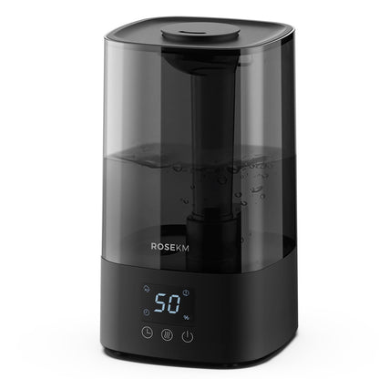 Humidifiers for Bedroom, 2.0L Cool Mist Humidifier for Home Plant and Baby Nursery, Quiet Ultrasonic Humidifier with 360° Nozzle, Auto Shut-Off, Filterless, Black