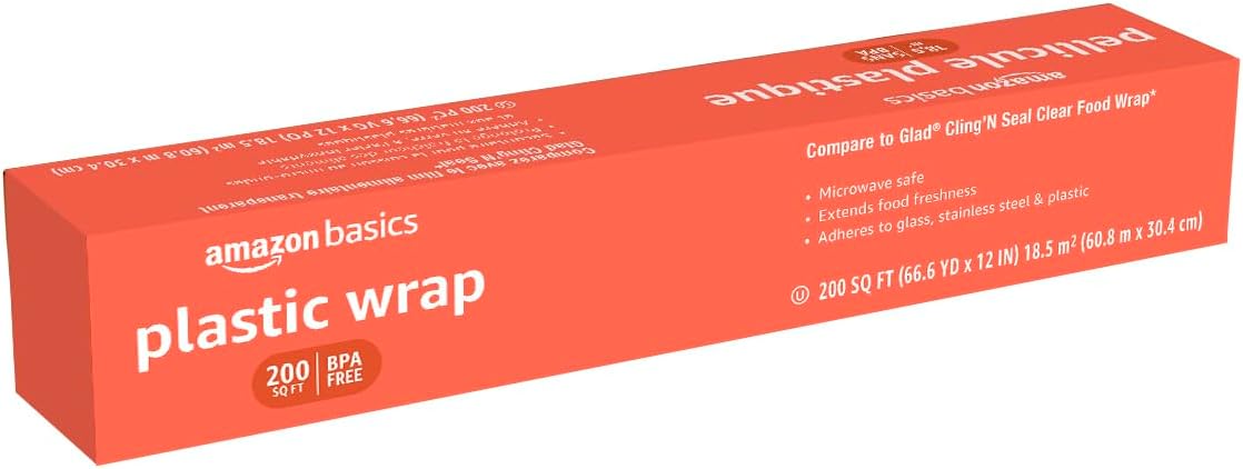 Amazon Basics Plastic Wrap, 200 Sq Ft, Pack of 1