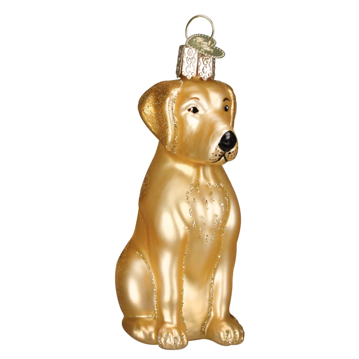 Old World Christmas Black Labrador Dog Collection Glass Blown Ornaments for Christmas Tree 3.75 x 1.5