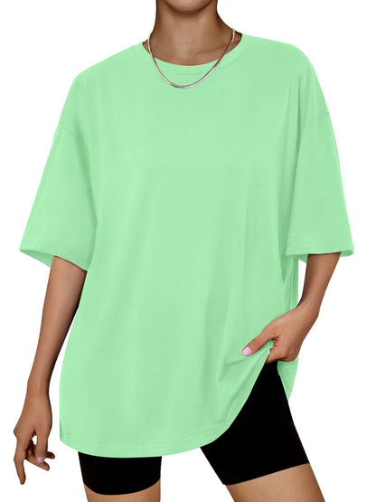 Trendy Queen Womens Oversized Summer T Shirts Plus Size Batwing Cute Casual Tops Short Sleeves Fashion Workout Clothes