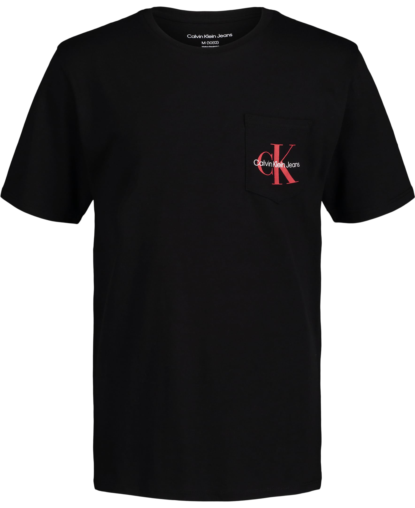 Calvin Klein Boys' Short Sleeve Pocket Logo Crew Neck T-Shirt, Soft, Comfortable, Relaxed Fit