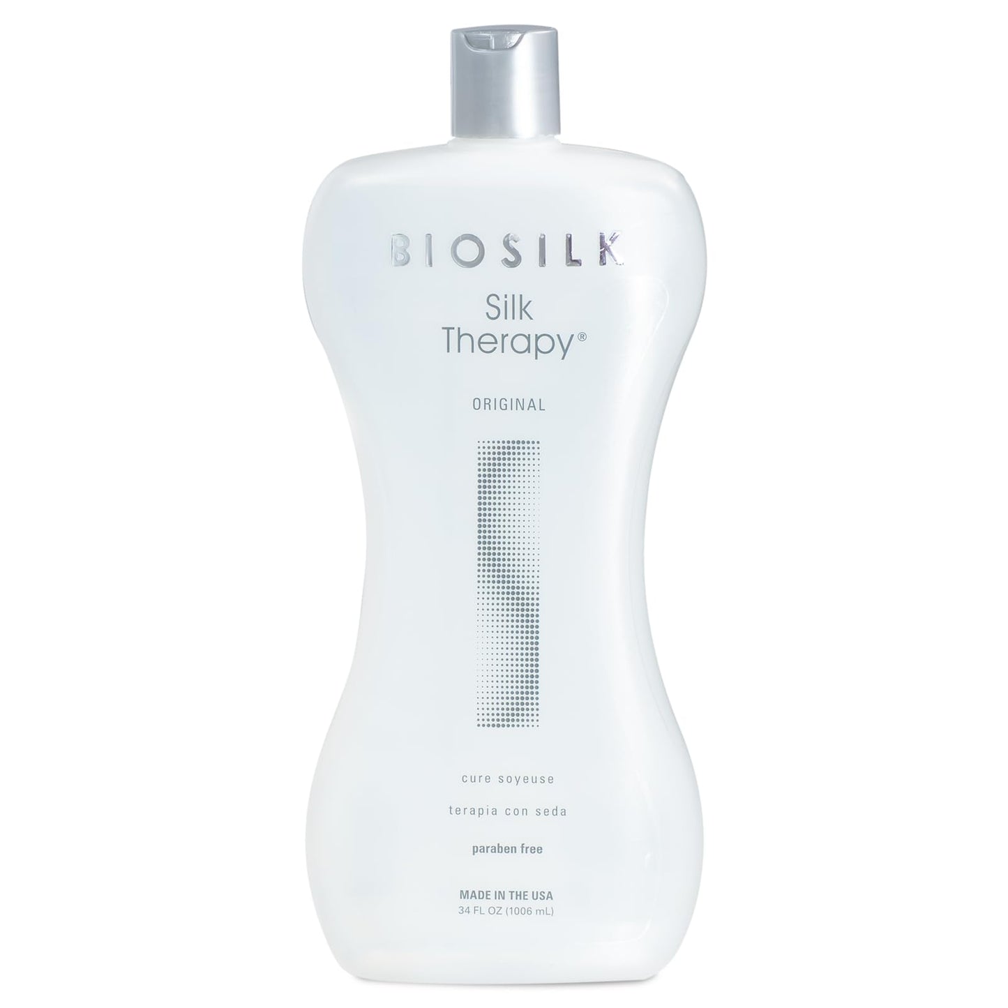 BioSilk Silk Therapy Original Cure, Reconstructing Treatment For Adding Shine & Helping Prevent Split Ends, Sulfate, Paraben, & Cruelty-Free, 12 Oz