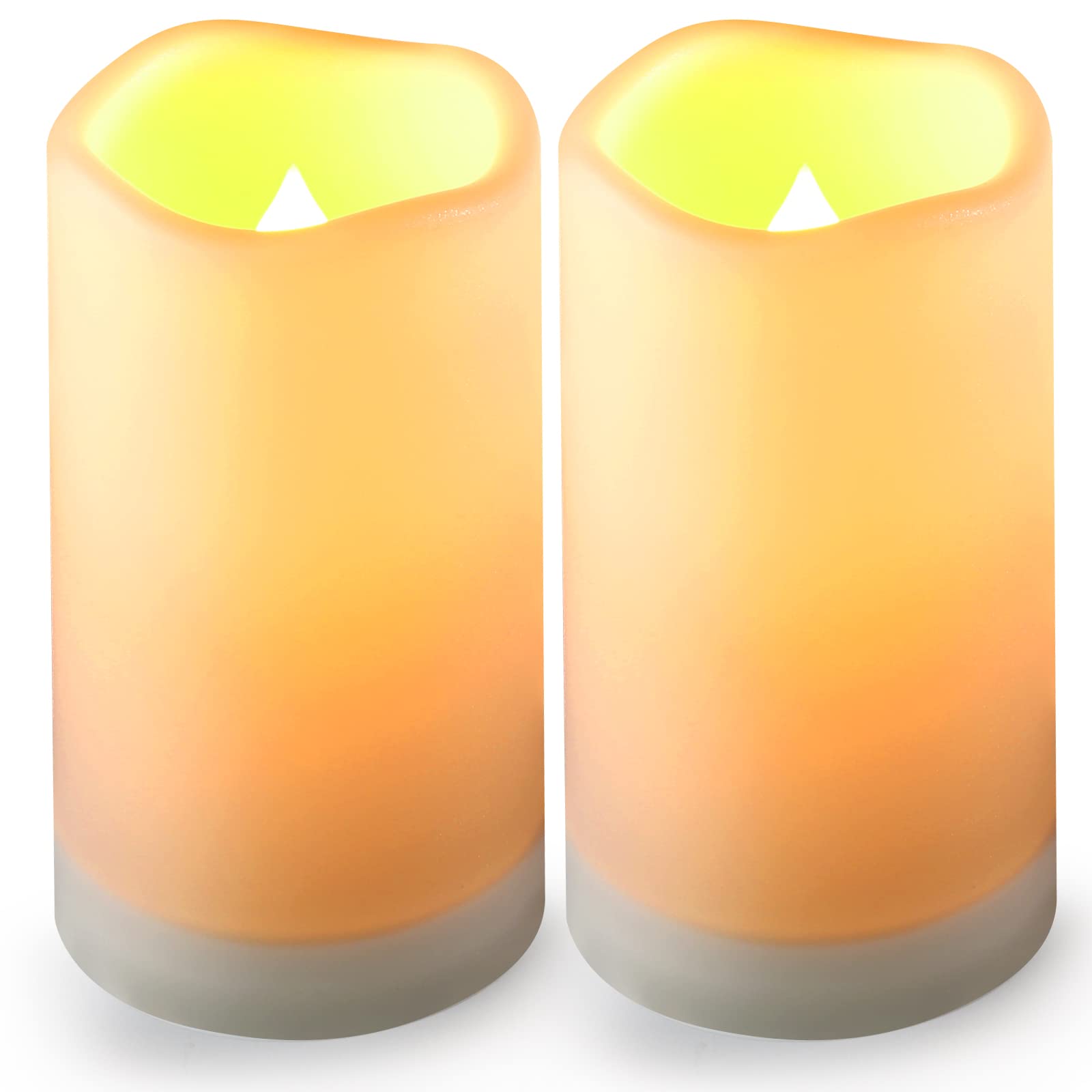 Set of 24 Waterproof Outdoor Flameless Candles, LED Candles with 4 Remote and Timer,(H 4" 5" 6" x D 2.2"),for Halloween Wedding Festiv