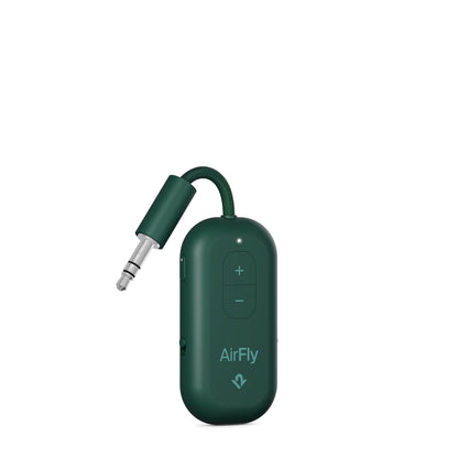 AirFly Pro 2 Deluxe – Bluetooth Adapter for Airplane, Pair 2 AirPods or Wireless Headphones – 3.5mm AUX Bluetooth Transmitter/Receiver for Cars, Boats, Treadmills, TVs – Airplane Travel Essentials