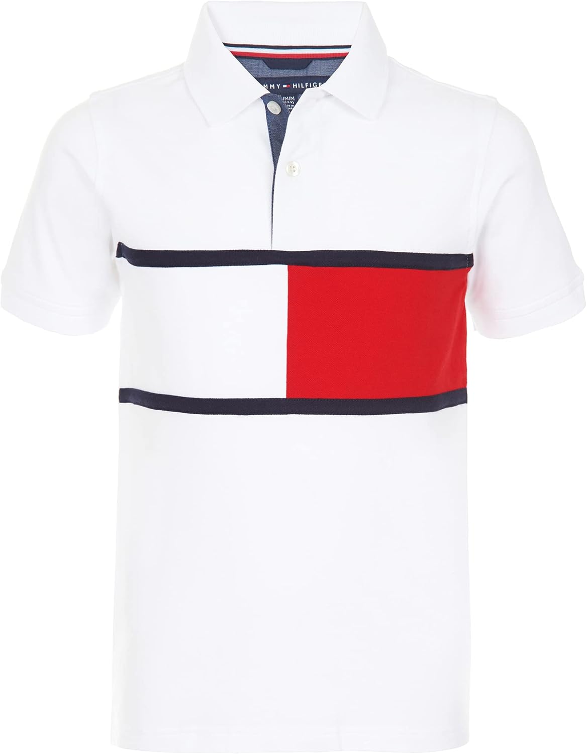 Tommy Hilfiger Boys' Short Sleeve Fashion Polo Shirt, Button Closure, Soft & Comfortable