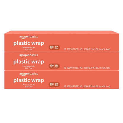 Amazon Basics Plastic Wrap, 200 Sq Ft, Pack of 1