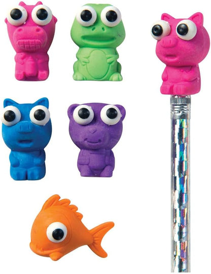 Raymond Geddes Animal Pencil Top Erasers for Kids (Pack of 50)