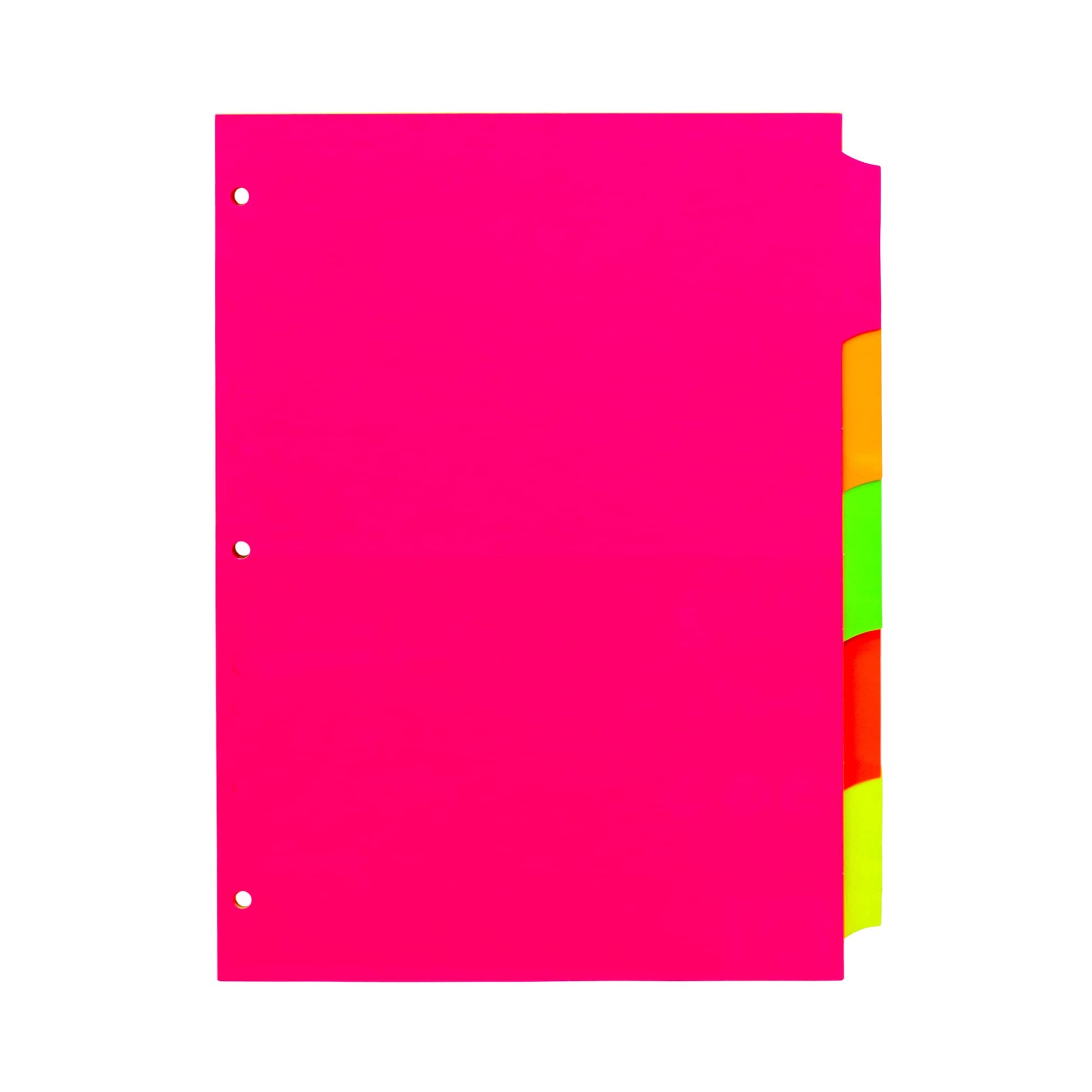 Pukka Pad, 5 Dividers, Binder Notebook File Page Separators, 5 Packs of 5 Tab Set, 8 ½ x 11 in. Neon Colors