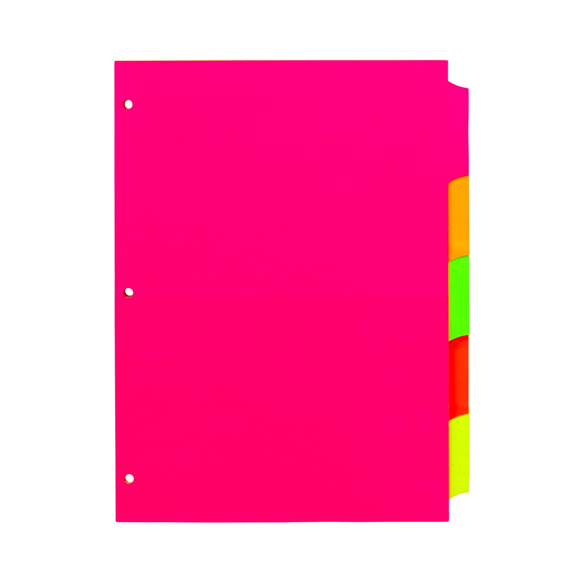 Pukka Pad, 5 Dividers, Binder Notebook File Page Separators, 5 Packs of 5 Tab Set, 8 ½ x 11 in. Neon Colors