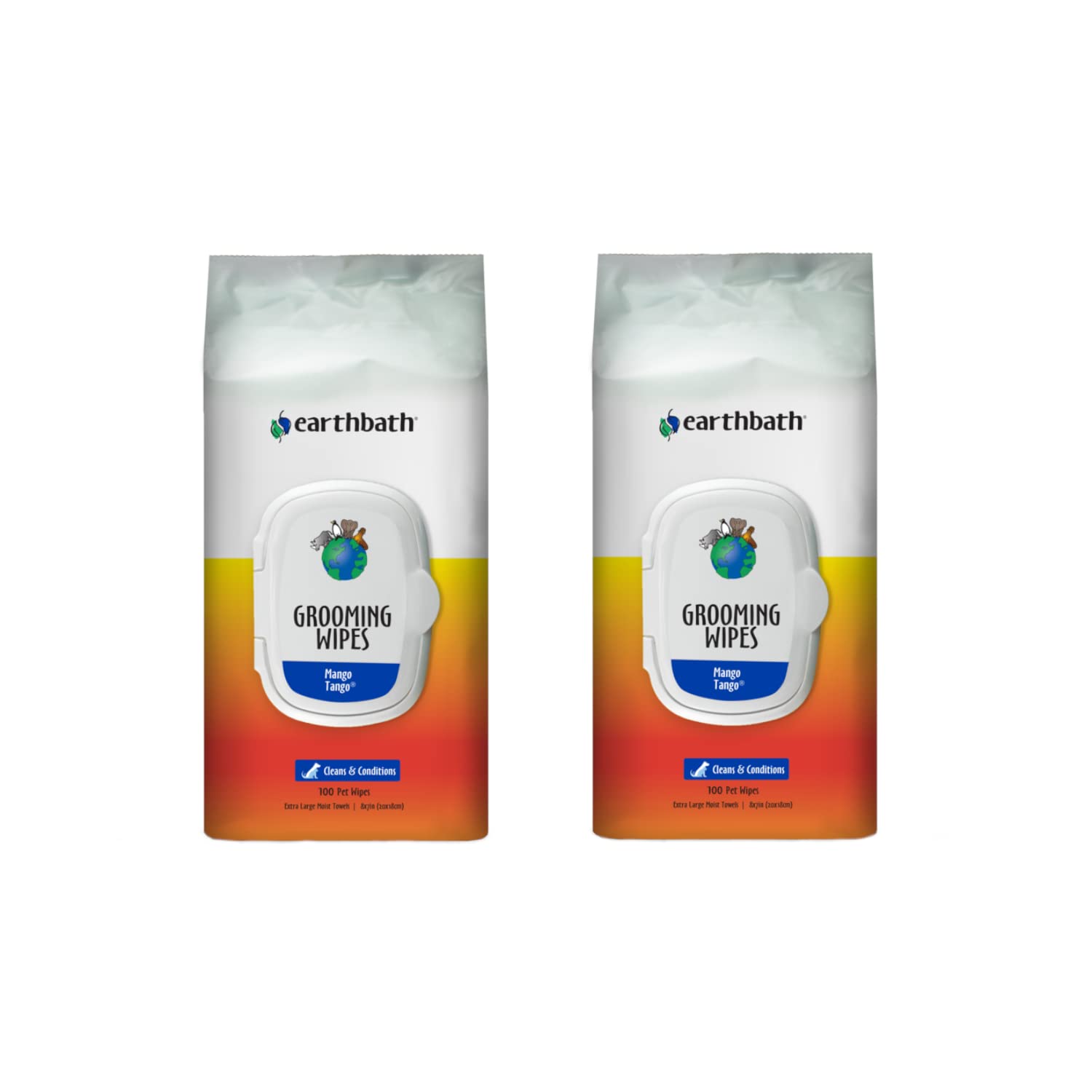 earthbath, Hypo-Allergenic Grooming Wipes - Fragrance Free Dog Wipes for Paws and Butt, Best Pet Wipes for Dogs with Sensitive Skin, Made in USA, Cruelty-Free Dog Cleaning Wipes - 100 Count (2 Pack)
