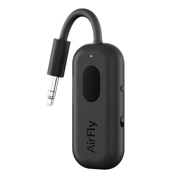 AirFly Pro 2 Deluxe – Bluetooth Adapter for Airplane, Pair 2 AirPods or Wireless Headphones – 3.5mm AUX Bluetooth Transmitter/Receiver for Cars, Boats, Treadmills, TVs – Airplane Travel Essentials