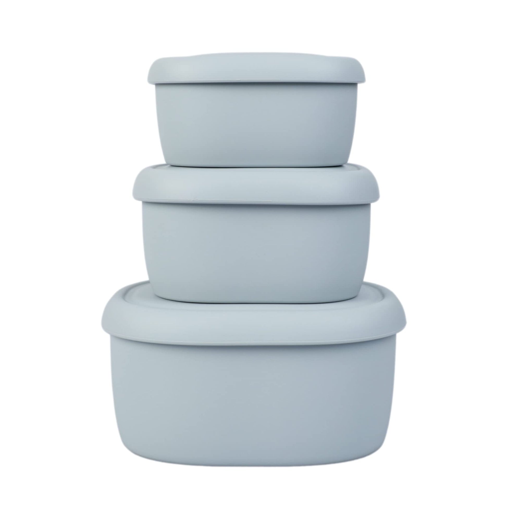 BLUE GINKGO Nesting Silicone Containers - Set of 3 Hard-Shell Silicone Food Storage Containers | BPA Free, Airtight, Dishwasher and Freezer Safe (6.7oz, 10oz, 20oz) - Yellow