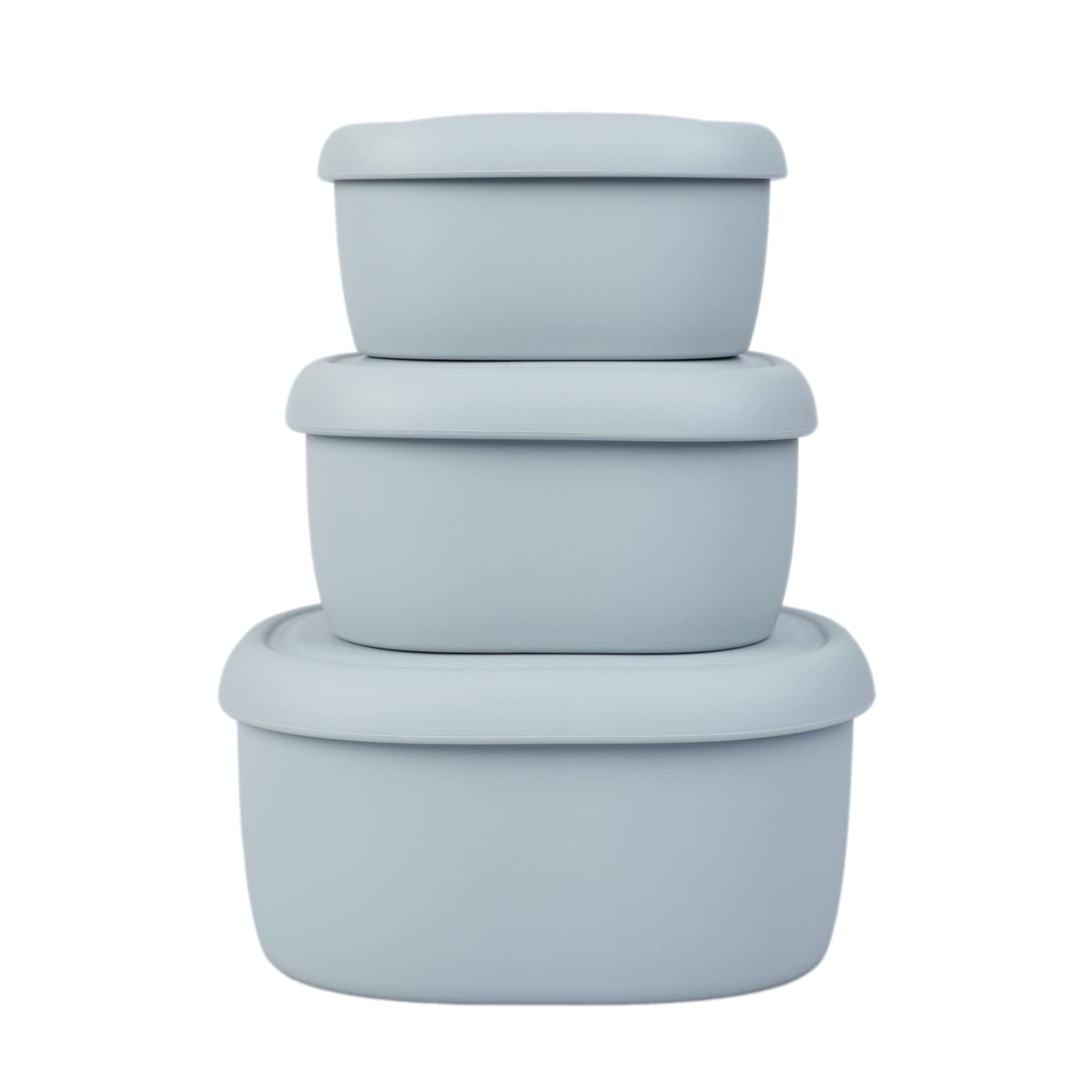 BLUE GINKGO Nesting Silicone Containers - Set of 3 Hard-Shell Silicone Food Storage Containers | BPA Free, Airtight, Dishwasher and Freezer Safe (6.7oz, 10oz, 20oz) - Yellow