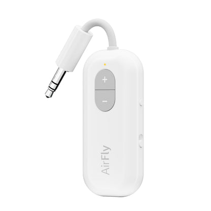 AirFly Pro 2 Deluxe – Bluetooth Adapter for Airplane, Pair 2 AirPods or Wireless Headphones – 3.5mm AUX Bluetooth Transmitter/Receiver for Cars, Boats, Treadmills, TVs – Airplane Travel Essentials