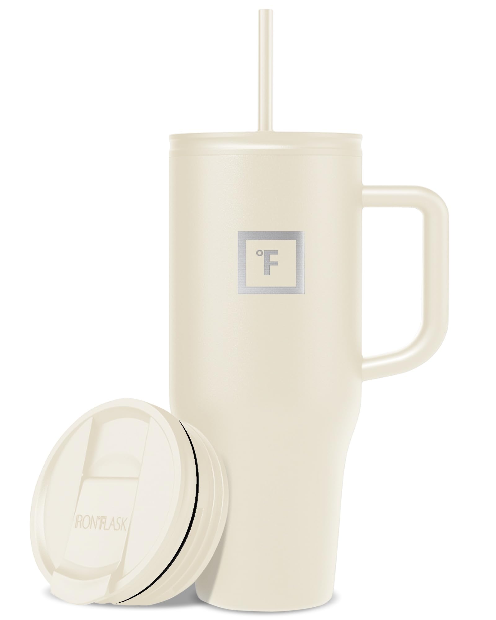 IRON °FLASK Co-Pilot Insulated Mug w/Straw & Flip Cap Lids - Cup Holder Bottle for Hot, Cold Drink - Leak-Proof - Water, Coffee Portable Travel Mug - Aurora, 40 Oz