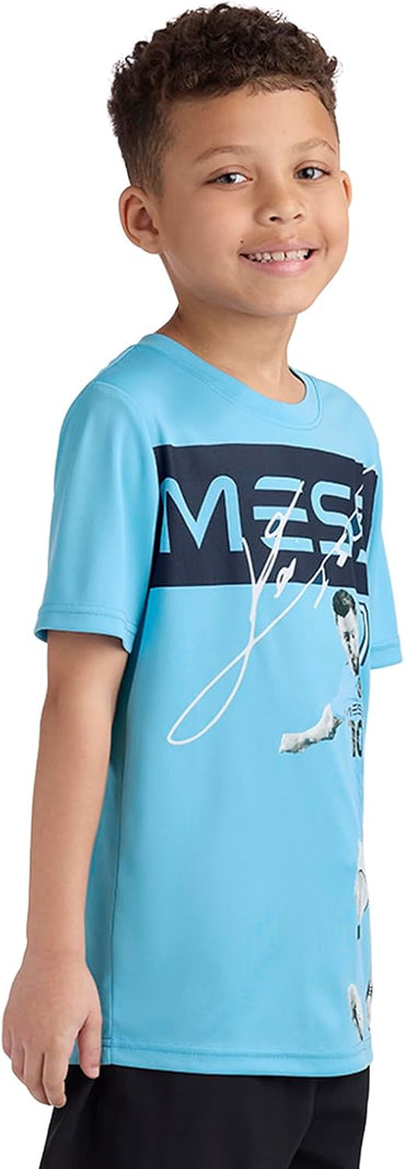 Boys' Lifestyle Short Sleeve Top, Loose-fit Shirt with Logo, Comfortable