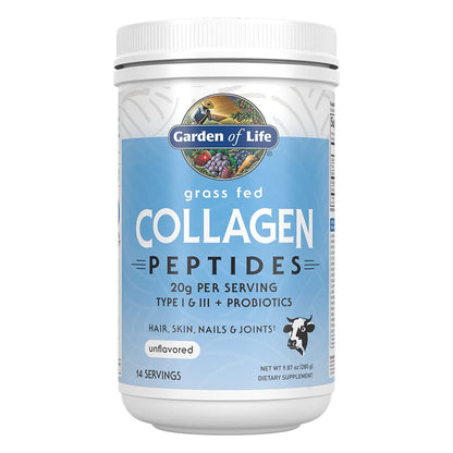 Garden of Life Grass Fed Collagen Peptides Powder Unflavored Collagen Powder for Women Men Hair Skin Nails Joints, Hydrolyzed Collagen Protein Supplements, Collagen for Women & Men, 28 Servings
