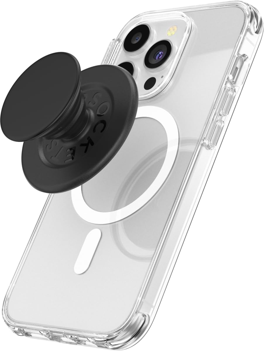 ​​​​PopSockets Phone Grip with Expanding Kickstand, Adhesive Grip - Black