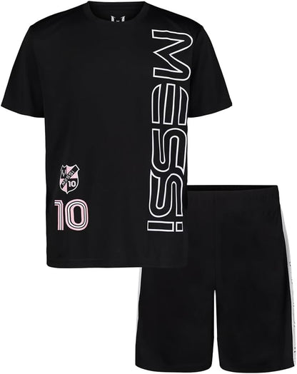 boys Lifestyle Short Sleeve 2-piece Set, Slim-fit Jersey Set With Top & Shorts