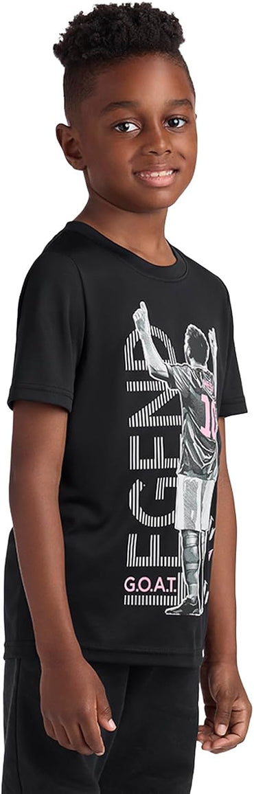 Boys' Lifestyle Short Sleeve Top, Loose-fit Shirt with Logo, Comfortable