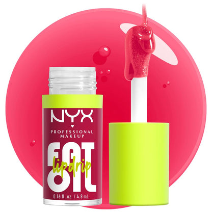 NYX PROFESSIONAL MAKEUP Fat Oil Lip Drip, Moisturizing Lip Oil Gloss, Vegan Tinted Formula, Up to 12 HR Hydration - Missed Call (Sheer Pink)