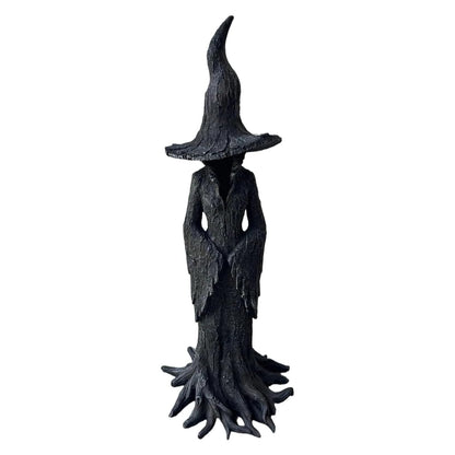 Cracker Barrel Witch Statue, Halloween Witch Statue Decor Indoor Gothic Resin Figurine, Dark Fantasy Ornament, Halloween Witch Figurines Table Home Festival Decoration (11.8in)