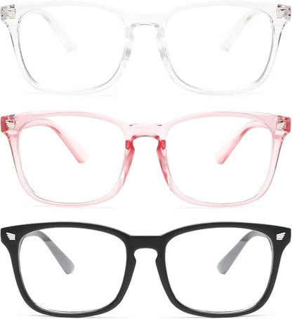 Blue Light Blocking Glasses - Fashion Square Fake Eyeglasses, Anti UV Ray Computer Gaming Glasses Blue Blockers for Women/Men