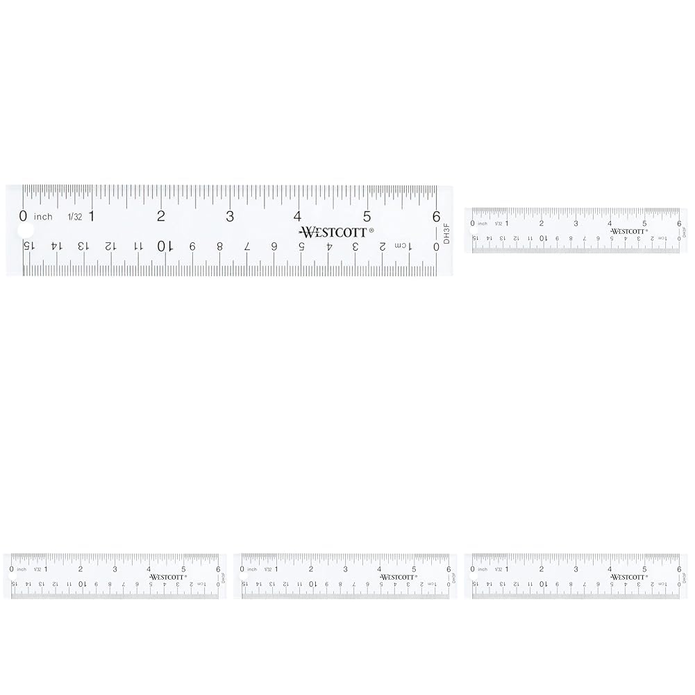 Westcott 10562 Acrylic Clear Ruler, 12 in