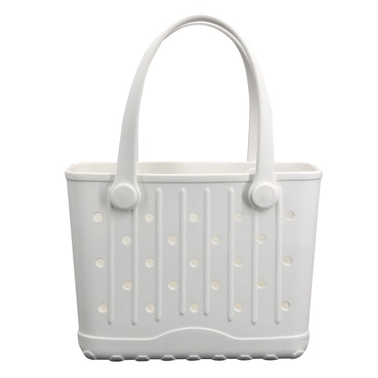Rubber Tote Bag Small Beach Bag Waterproof Travel Bags Washable Tote Portable Open Handbag for Sports Beach Boat Outdoor