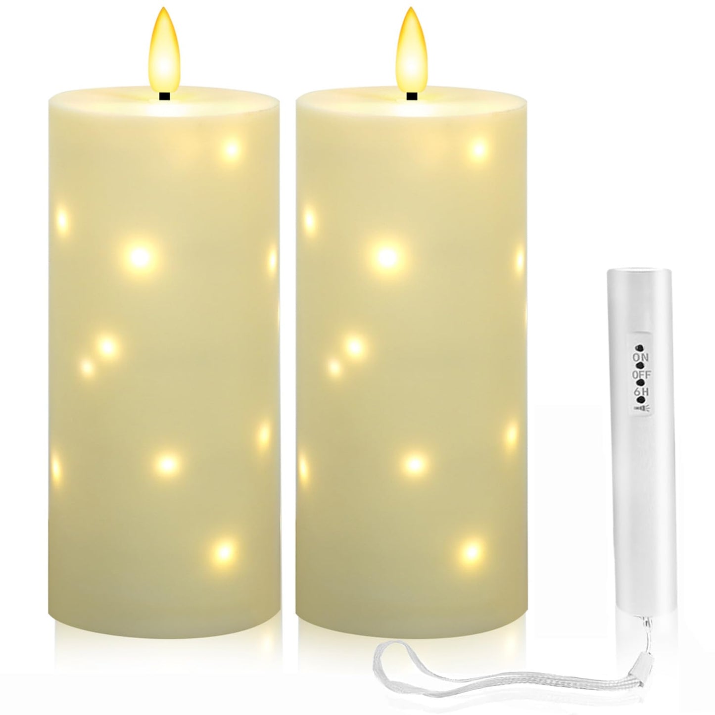 Set of 24 Waterproof Outdoor Flameless Candles, LED Candles with 4 Remote and Timer,(H 4" 5" 6" x D 2.2"),for Halloween Wedding Festiv