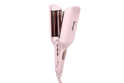 L'ANGE Hair SculptWaver Titanium Deep Wave Crimper | Modern Crimper for Easy, Uniform Waves & Sculpted Texture | Negative Ion Technology for Frizz-Free Shine & Smooth Hair (Blush - Large)