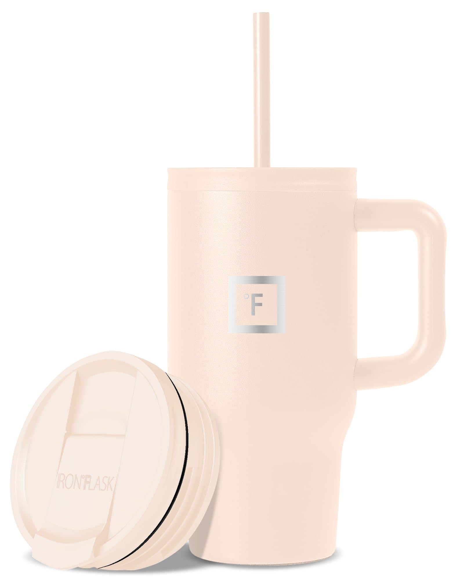 IRON °FLASK Co-Pilot Insulated Mug w/Straw & Flip Cap Lids - Cup Holder Bottle for Hot, Cold Drink - Leak-Proof - Water, Coffee Portable Travel Mug - Aurora, 40 Oz