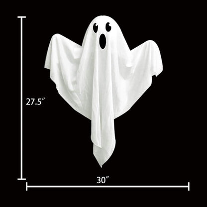 4 Pack Halloween Hanging Ghost Decorations, 27.5" Light Up Spooky Floating Ghosts with Blue LED, Outdoor & Indoor Haunted House, Porch, Yard, Party Decor, Patio Lawn Garden