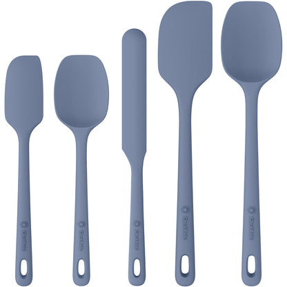5 Pieces Silicone Spatula Set, Food Grade Rubber Spatula, Upgrade Strong Handle with Ergonomic Grip, Heat Resistant Up to 600°F for Nonstick Cookware, Cooking