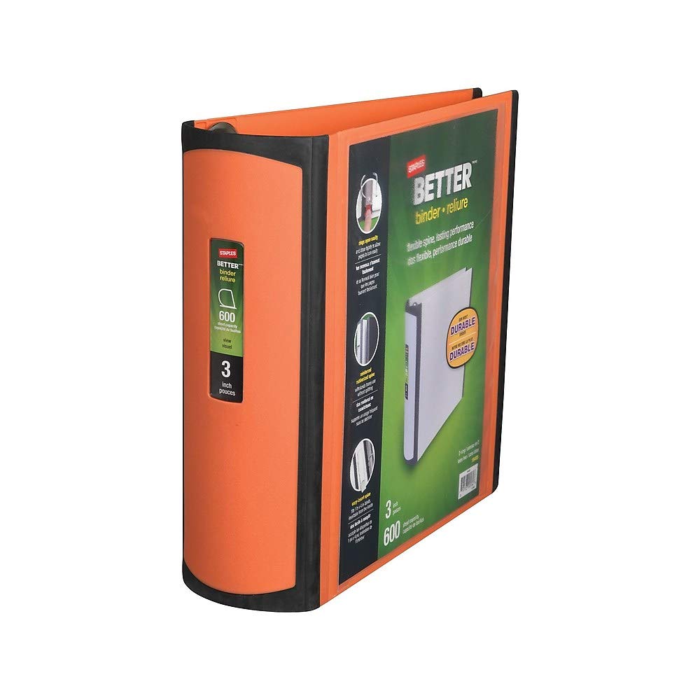 STAPLES 3 Inch BetterView Binder with D-Rings (Teal)