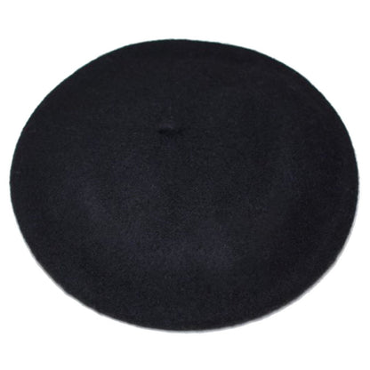 Women French Wool Beret Hats - Solid Color Classic Beanie Winter Cap