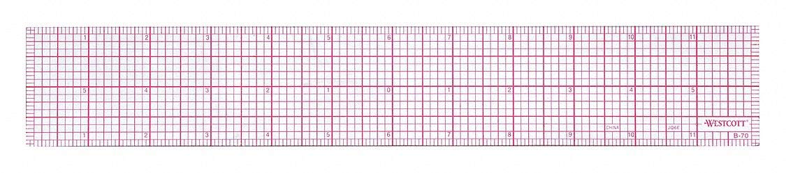 Westcott 8ths 6-Inch Beveled Transparent Ruler (B-50), Clear