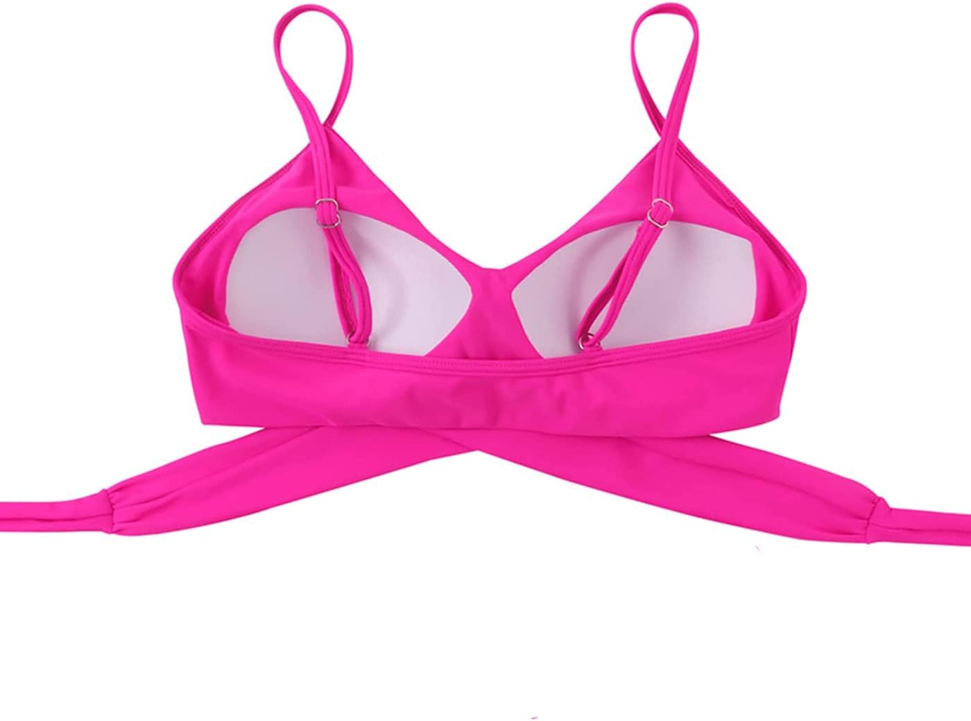 Limeeke Women Wrap Bikini Top Push Up Padded Swimsuit Top Criss Cross Tie Back Bathing Suit Tops