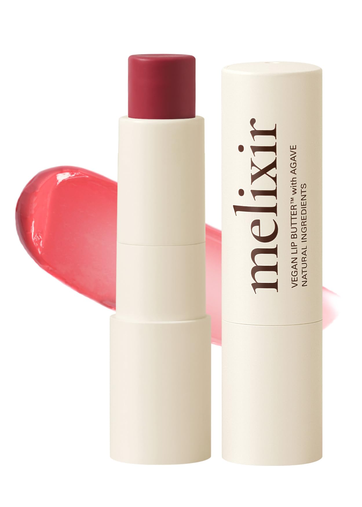 Melixir Vegan Lip Butter #02 Nude Crumble(Tinted) (+11 more colors), Bee Free, Petrolatum Free, Deep Nourishing Plant-Based Vegan Chapstick, Lip Balm for Dry, Cracked and Chapped Lips