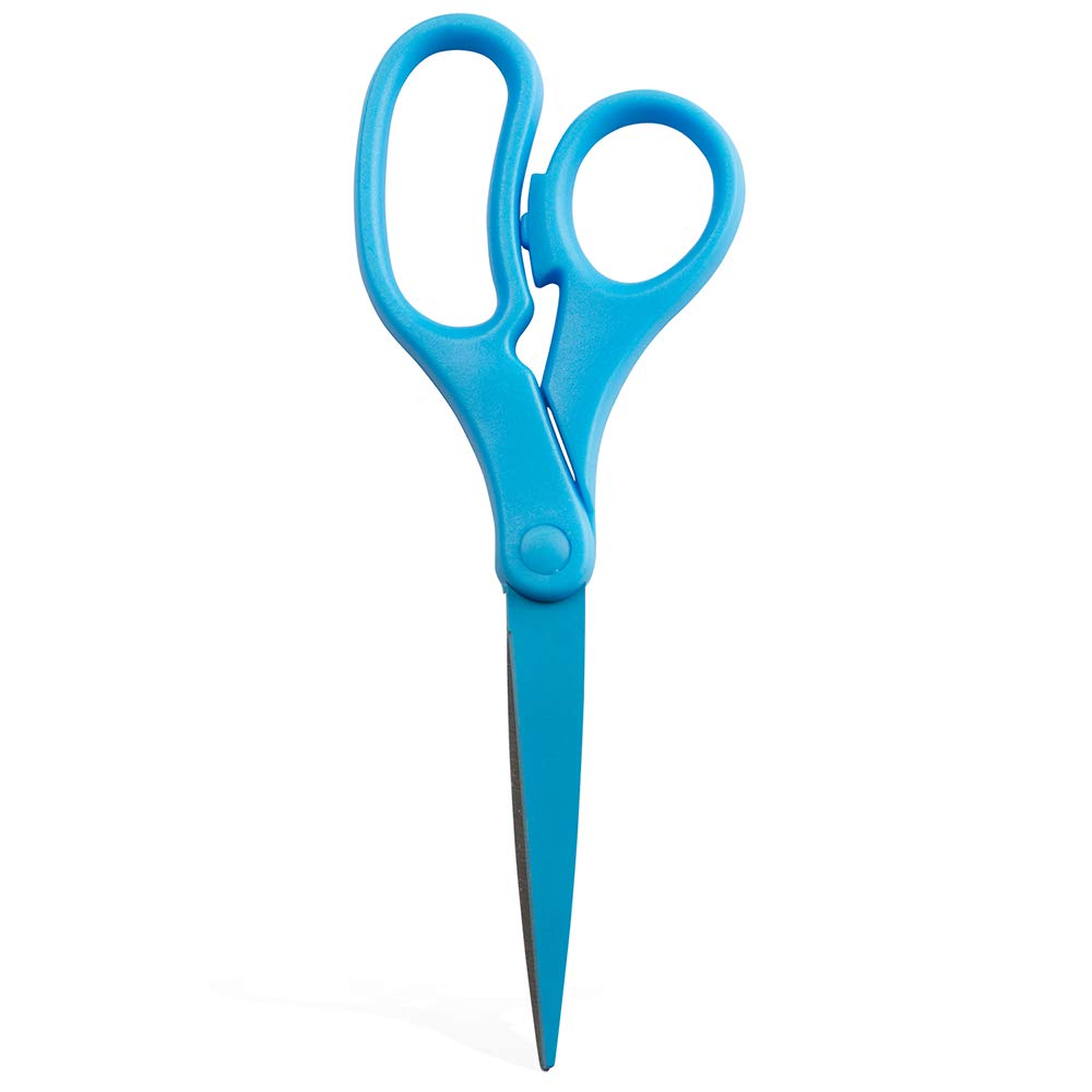 JAM PAPER Multi-Purpose Precision Scissors - 8 Inch - Neon Lime Green - Ergonomic Handle & Stainless Steel Blades - Sold Individually