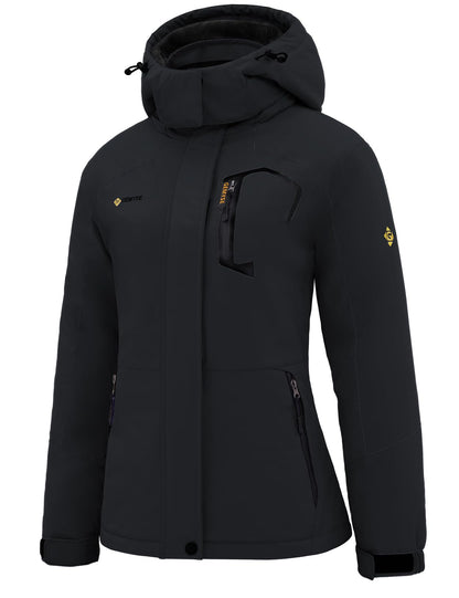 GEMYSE Women's Ski Snow Jacket Warm Winter Waterproof Coat Snowboard Rain Jacket Hooded Windproof Windbreaker