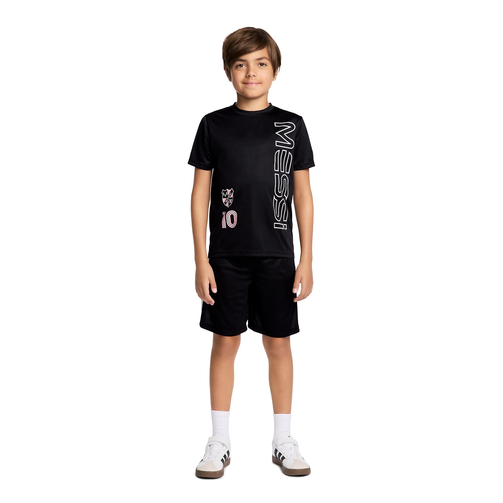 boys Lifestyle Short Sleeve 2-piece Set, Slim-fit Jersey Set With Top & Shorts