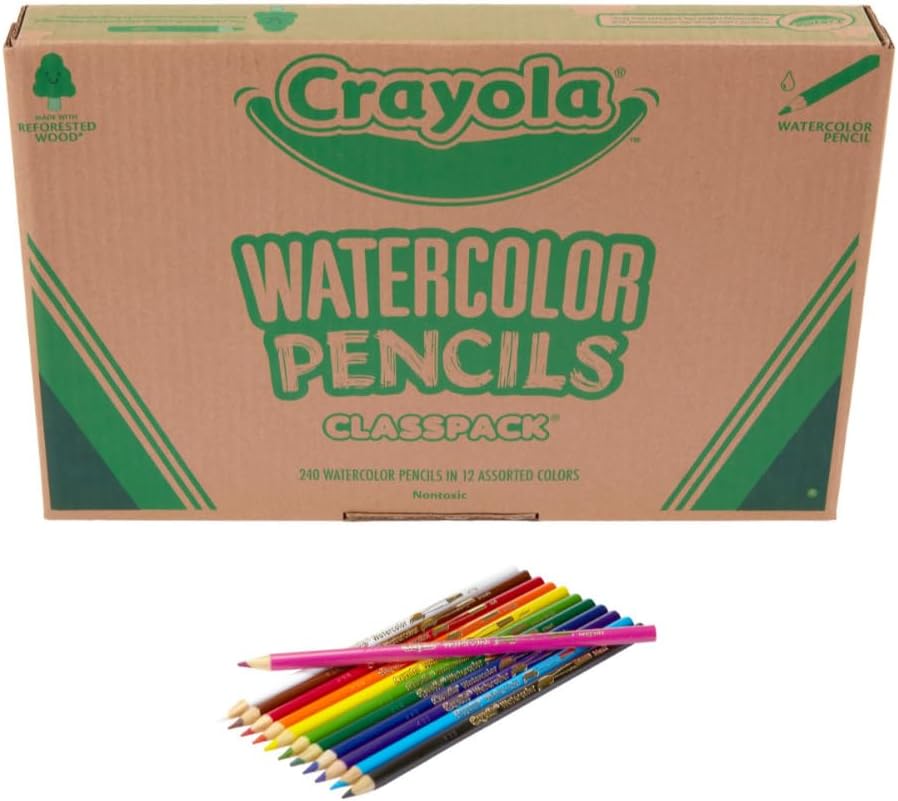 Crayola Classpack Watercolor Pencils, 240ct, 20 each of 12 Colors, Great for Classroom, Educational, Art Tools