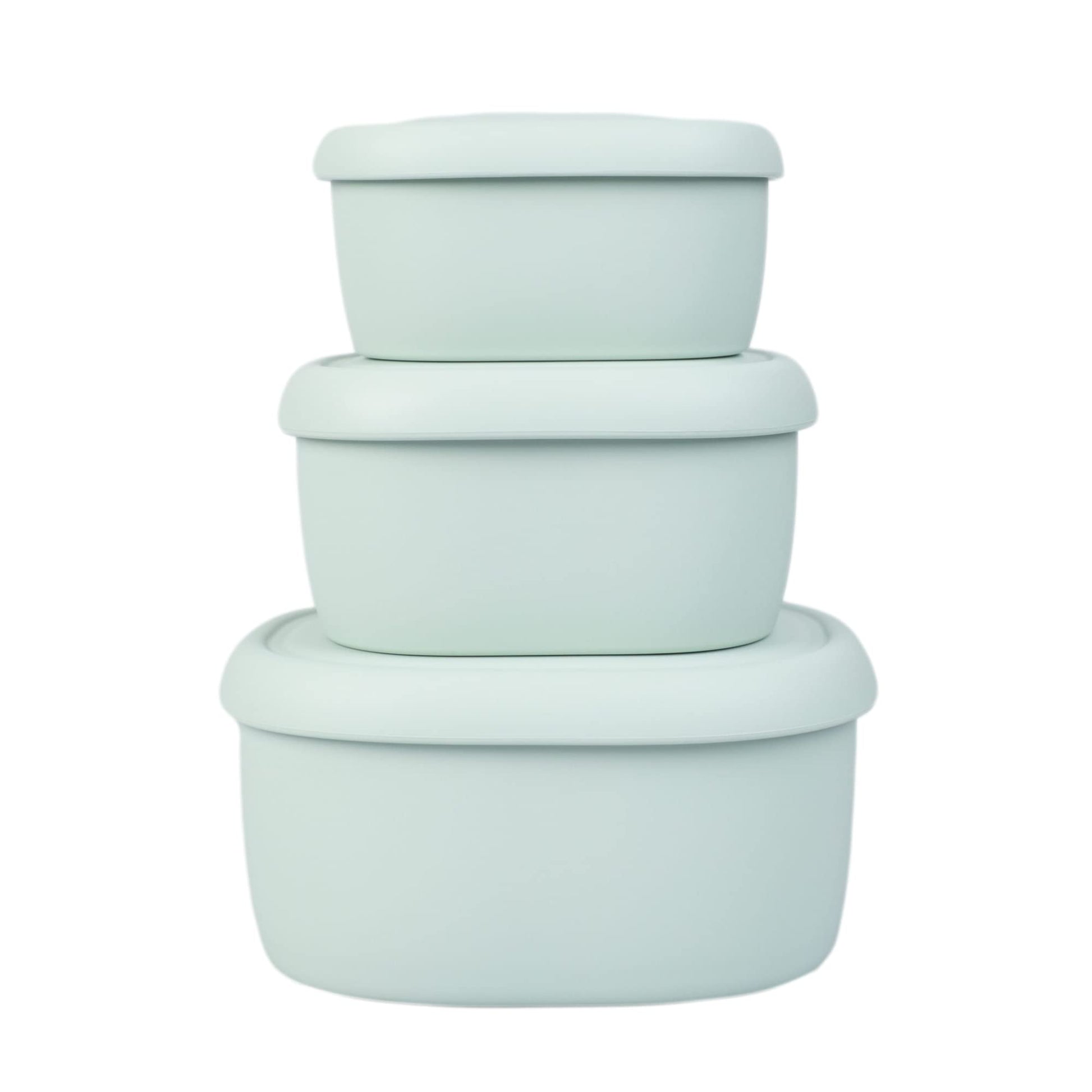 BLUE GINKGO Nesting Silicone Containers - Set of 3 Hard-Shell Silicone Food Storage Containers | BPA Free, Airtight, Dishwasher and Freezer Safe (6.7oz, 10oz, 20oz) - Yellow