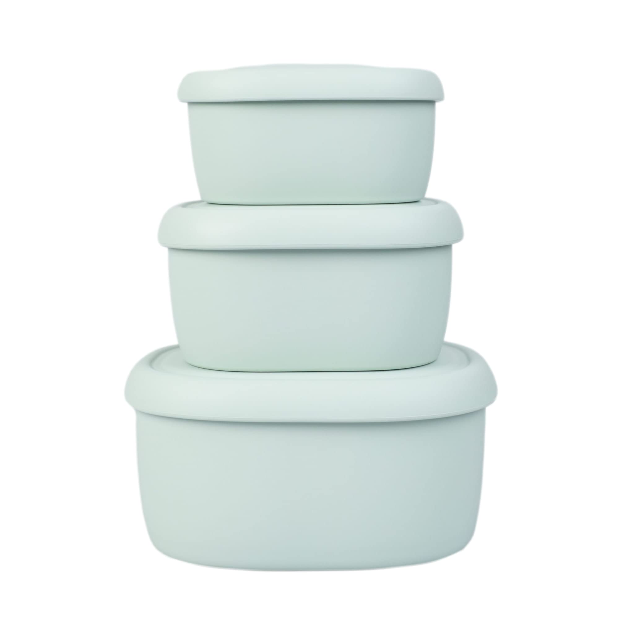 BLUE GINKGO Nesting Silicone Containers - Set of 3 Hard-Shell Silicone Food Storage Containers | BPA Free, Airtight, Dishwasher and Freezer Safe (6.7oz, 10oz, 20oz) - Yellow