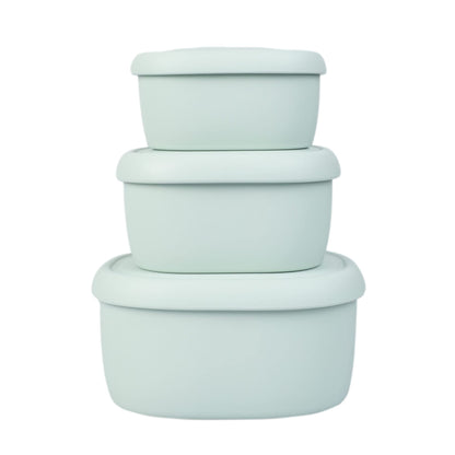 BLUE GINKGO Nesting Silicone Containers - Set of 3 Hard-Shell Silicone Food Storage Containers | BPA Free, Airtight, Dishwasher and Freezer Safe (6.7oz, 10oz, 20oz) - Yellow