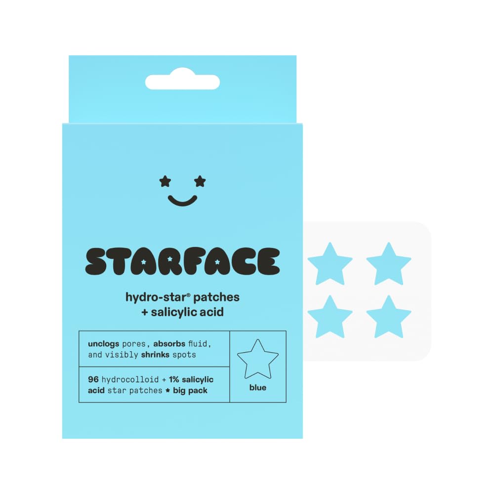 Starface Hydro-Stars BIG PACK, Hydrocolloid Pimple Patches, Absorb Fluid and Reduce Redness, Cute Star Shape, Cruelty-Free Skincare (96 Count)