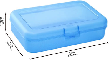 Amazon Basics 4-Pack Large Pencil Cases - Durable Plastic School Supply Pencil Box - Multi-Color Student Organization Cases for Office, College & Classroom Supplies