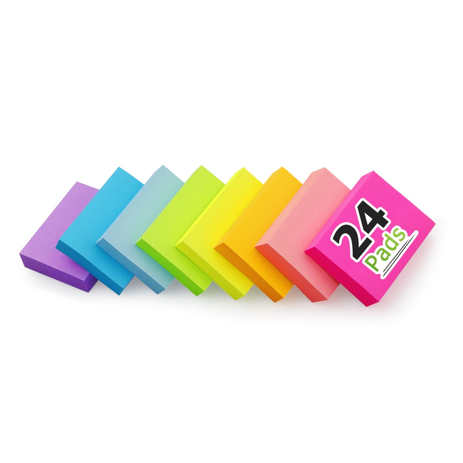 Sticky Notes 1.5x2 inch Bright Colors Self-Stick Pads 8 Pads/Pack 100 Sheets/Pad Total 800 Sheets